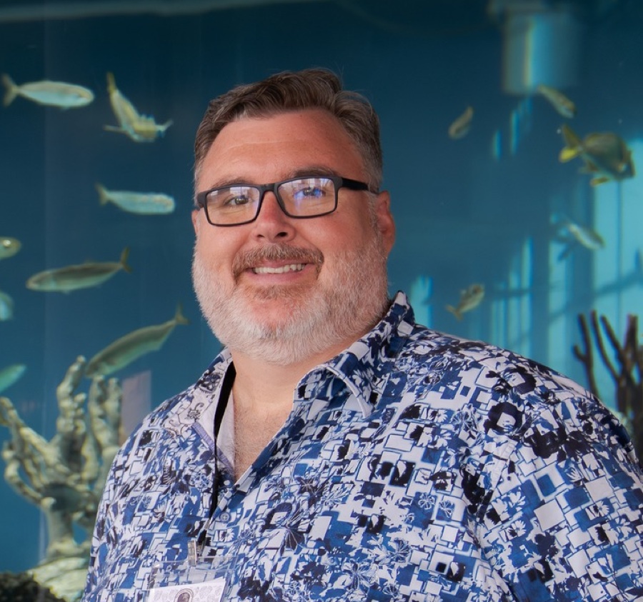 Shane Slaughter, off the clock at the aquarium